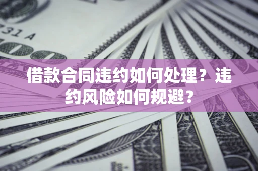 济南借款合同违约如何处理？违约风险如何规避？